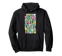 Jesus Over Everything Summer Christian Hawaiian Tropical Fun Pullover Hoodie