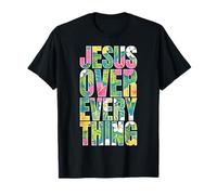 Jesus Over Everything Summer Christian Hawaiian Tropical Fun T-Shirt