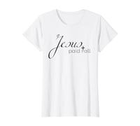 Jesus Paid It All Christian Elegant Calligraphy Faith Value Graphic T-Shirt, Women, White, S