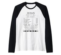 Jesus Paid It All, Funny Christian Worship Barcode Raglan Baseball Tee