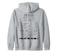 Jesus Paid It All, Funny Christian Worship Barcode Zip Hoodie