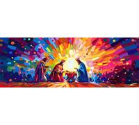 Jesus Paint by Numbers for Adults Beginners, 34x101 Inch Large Paint by Numbers Religion, Easy DIY Acrylic Oil Painting by Numbers for All Ages Crafts for Home Wall Decor Gift (Without Frame) -H750