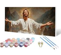 Jesus Paint by Numbers for Adults, Painting by Numbers Dream Pattern Design DIY Color Oil Painting with 3 PaintBrush and Acrylic Paints for Wall Art, Room Decor, Gifts for Women 24X48Inch -lsy250654