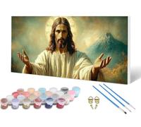 Jesus Paint by Numbers for Adults, Painting by Numbers Mountain Pattern Design DIY Color Oil Painting with 3 PaintBrush and Acrylic Paints for Wall Art, Room Decor, Gifts for Women 60x120cm -lsy2506GU