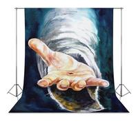Jesus Painting Hand of Jesus Christ Hand of Christ Painting Bible Print Lord Easter Religious Art Print Photography Cloth56x118inch(142x300cm)
