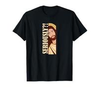 Jesus Peeking Seriously Humorous Witty Faith Funny Cool Art T-Shirt