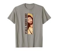 Jesus Peeking Y'all Need Me Funny Christian Meme Cool Humor T-Shirt