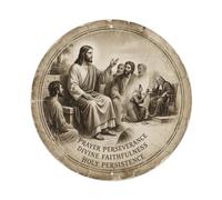 Jesus Persistent Widow Judge Justice Prayer Perseverance Circular Metal Tin Sign