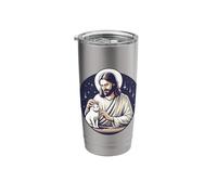 Jesus Petting a Cat Stainless Steel Insulated Tumbler