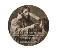 Jesus Plank Eye Speck Brother Judgment Hypocrisy Self Circular Metal Tin Sign