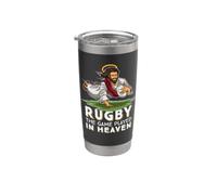 Jesus Playing Rugby - The Game Played in Heaven Rugger Fan Stainless Steel Insulated Tumbler