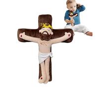 Jesus Plush - 11.02 x 4.33 x 14.96 in Religious | Religious Christ Savior Figurine PP Cotton Handmade Knitted Dolls Soft Christmas Decoration for Nursery Car Writing
