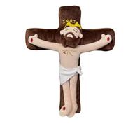 Jesus Plush Toy - Stuffed Jesus Cross Throw Pillow | Soft Cartoon Holiday Home Decoration for Bedroom Living Room Desk Kids Room Couch Car Bed Travel