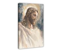 Jesus Portrait Poster, Jesus Wall Art, Jesus Christ Portrait, Jesus Fine Art, Jesus Art Print, Christian Wall Art, Baptism Gift Frame-style 12x18inch(30x45cm)