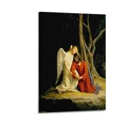 Jesus Poster Angel Comforting Jesus Before His Arrest In The Garden Of Gethsemane Decorative Painting Canvas Poster 08x12inch(20x30cm)