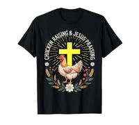 Jesus Prasing And Chicken Raising Funny Faith Farm Girls T-Shirt
