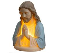 Jesus Prayer Night Light, Easter Decor Elegant Religious Statue Lamp, LED Devotional Table Lamp, Soft Eye Protection Night Lights, Home Decor for Bedroom Living Room