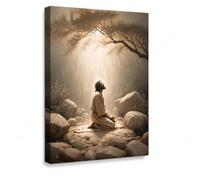 Jesus Prayers Canvas Wall Art God Divine Mercy Portrait Tranquility Painting Picture Wall Decor Jesus Praying in the Garden of Gethsemane Poster Prints for Bedroom Church Home Decoration 12x16