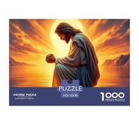 Jesus Praying at Sunset Challenging Puzzles 1000 Pc - Jesus Praying Sunset for Men And Women Recycled Paper Suitable for Wall Decompression52x38cm/1000pcs