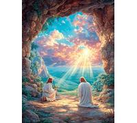 Jesus Praying by The Sea 500-piece Jigsaw Puzzle Bundle Family Puzzle Lovers Brain Training Mindful Activity Spring Rigid Cardboard 500 PCS
