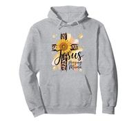 Jesus Praying Mama For Mom Mother Wife Sunflower Leopard Art Pullover Hoodie