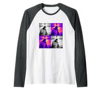 Jesus praying next to the cross. illustration Raglan Baseball Tee