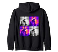 Jesus praying next to the cross. illustration Zip Hoodie