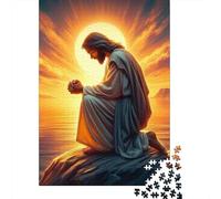 Jesus Praying1000 Pieces Premium Cardboard Sunset Jigsaw Puzzle Collection Adults Teens 12-18 Years Fun Game Mind Relaxation Gift 52x38cm/1000pcs