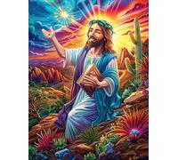 Jesus Preaching in Magical Garden 500 Piece Jigsaw Puzzle for Adults Weekend Hobby Creative Challenge No Duplicate Pieces Ideal Retirement Gift 500 PCS