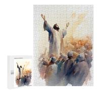 Jesus Preaching to A Crowd Adult Tabletop Puzzle, 500 PCS - New Year Decoration; for Shared Table Time