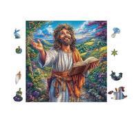 Jesus Preaching to Crowd 100 Pc DIY Jigsaw Puzzle Puzzles for Adults Teens Hard Challenging Team Building Stress Reducing Autumn Premium Quality Material 28x28cm