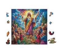 Jesus Preaching to Crowd 100 Pc DIY Jigsaw Puzzle Puzzles for Adults Teens Hard Challenging Team Building Stress Reducing Autumn Premium Quality Material 28x28cm