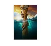 Jesus Pulls Peter Out of The Water Jesus Christ The Savior Poster Decorative Painting Canvas Wall Art Living Room Poster Bedroom Painting, Wall Art Picture Print Modern Family Room Decor 12 x 18