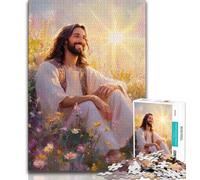 Jesus Puzzles for Adults Teens 1000pc Puzzle,Challenging Game And Family Play with Fully Interlocking Randomly Shaped Pieces (38x26cm)
