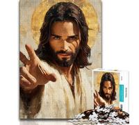 Jesus Puzzles for Teenagers 1000 Pieces,Help The Brain Exercise Addictive Toys to Cultivate Patience Unique Challenge Game (38x26cm)