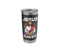 Jesus Raves DJ Rave Techno EDM Party Festival Stainless Steel Insulated Tumbler