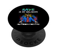 Jesus Raves Techno House Party Edm Festival Goa Electro Rave PopSockets Adhesive PopGrip