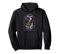 Jesus Reaches To Peter On Water Gothic Mosaic Sacred Art Pullover Hoodie