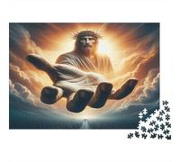 Jesus Reaching Down 1000pcs Jigsaw Puzzle for Adults 12+, Premium Paper, Jesus Reaching Hand, Mental Workout Activity, Family Fun, Improves Problem-Solving & Memory for All Ages 38x26cm/1000pcs