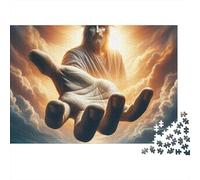 Jesus Reaching Down Puzzles 1000 Pieces for Adults Jigsaw Puzzles for Adults- 1000 Piece Puzzle Classic Educational Games Beautiful Decoration 38x26cm/1000pcs