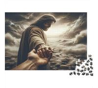 Jesus Reaching Hand 1000 Piece Thick Cardboard Diy Jigsaw Puzzle Family Lovers Fun Challenge Beautiful Decoration 52x38cm/1000pcs
