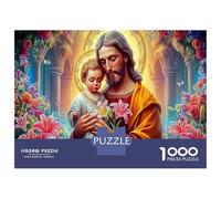 Jesus - Religion 1000 Pc DIY Jigsaw Puzzle: Logic Skill Development Jesus & Child for Party Puzzle Game, The Best Gift for Puzzle Lovers And Enthusiasts 38x26cm/1000pcs