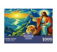 Jesus - Religion 1000 Pc Puzzles for Adults Kids - Jesus Lion Vibrant Powerful Jigsaw Puzzle Educational Game Challenge Wall Decoration38x26cm/1000pcs