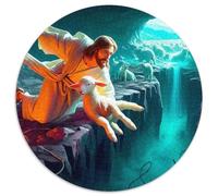 Jesus - Religion 1000 Piece Circular Jigsaw Puzzle God All Ages Suitable Stress Relief Puzzle Educational Learning Through Play Home Decor 1000pcs (67.5x67.5cm)