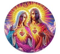 Jesus - Religion 1000 Piece Circular Puzzle God Learning Puzzle for All Ages Creative Brainteaser Gift Home Decor Relaxing Activity 1000pcs (67.5x67.5cm)