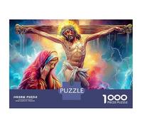Jesus - Religion 1000 Piece Crucifixion Thick Cardboard Puzzle for Senior Citizens Classroom Activity Holiday Pastime Value for Money Staycation Fun 70x50cm/1000pcs