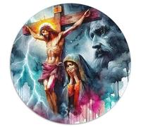 Jesus - Religion 1000 Piece Jigsaw Puzzle for Adults Religious Art Challenging Puzzles Challenge Games Great Gift 1000pcs (67.5x67.5cm)