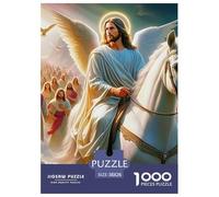 Jesus - Religion 1000 Piece Puzzle Age 12+ for Adults with Extra Fun Challenges Colourful Home Decoration Randomly Shaped 38x26cm/1000pcs