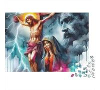 Jesus - Religion 1000 Piece Puzzles Beautiful View Jesus Was Punished Wall Decoration Educational Game for Men And Women Challenging Jigsaw Jigsaw Puzzles for Adults 70x50cm/1000pcs