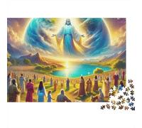 Jesus - Religion 1000 Piece Puzzles Colorful Jesus World Heaven View Decoration Puzzle Educational Game for Men And Women Challenging Jigsaw Jigsaw Puzzles for Adults 70x50cm/1000pcs